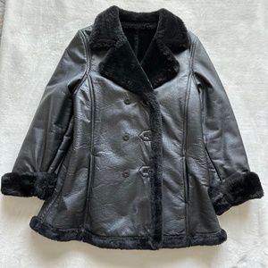 Wilsons Womens Maxima Genuine Leather Faux Fur Lined Winter Coat XL